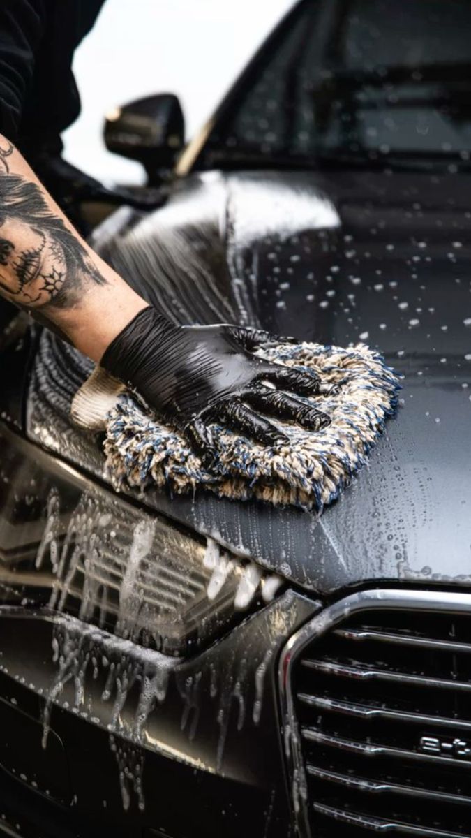Mobile hand wash on black vehicle